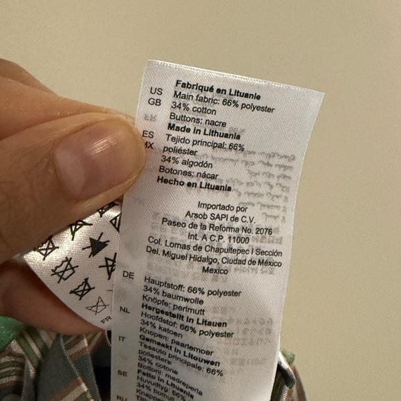 Sandro Green Mid-length Striped Dress - Size 38 - Picture 10 of 10